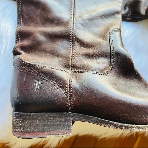 Frye boots - size 7.5 dark brown all leather pull on boots - Picture 9 of 9